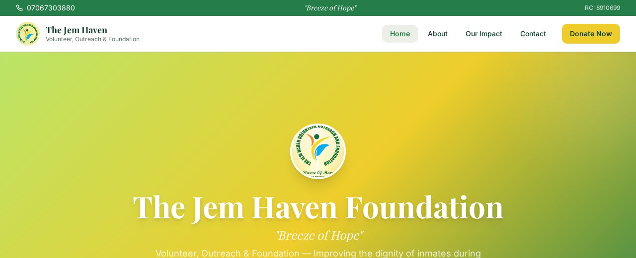 The Jem Haven website screenshot